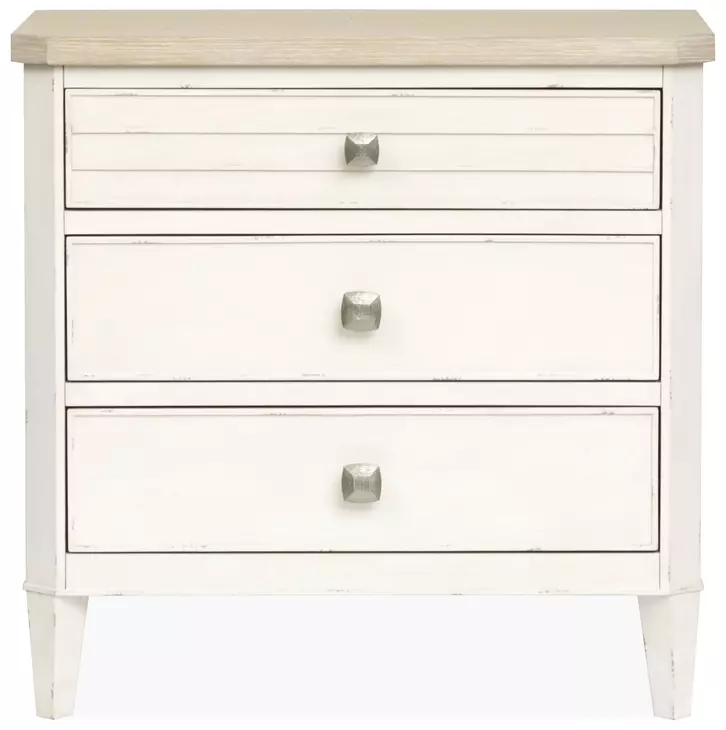 Whisperbay Sea Pearl and Driftwood 3 Drawer Nightstand with USB Charging