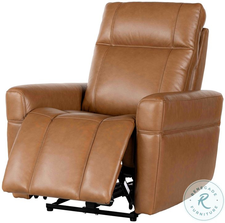 Branford Steamboat Ecru Leather Zero Gravity Power Recliner From Golden