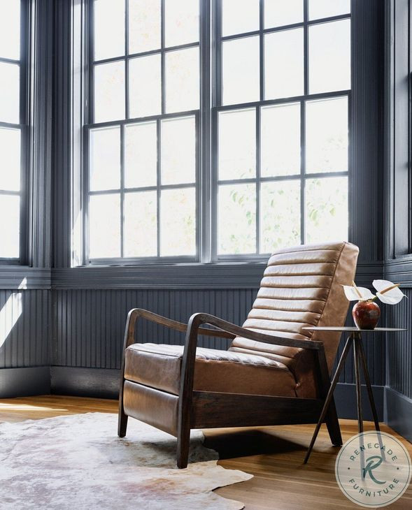 Chance Dakota Warm Taupe Leather Recliner