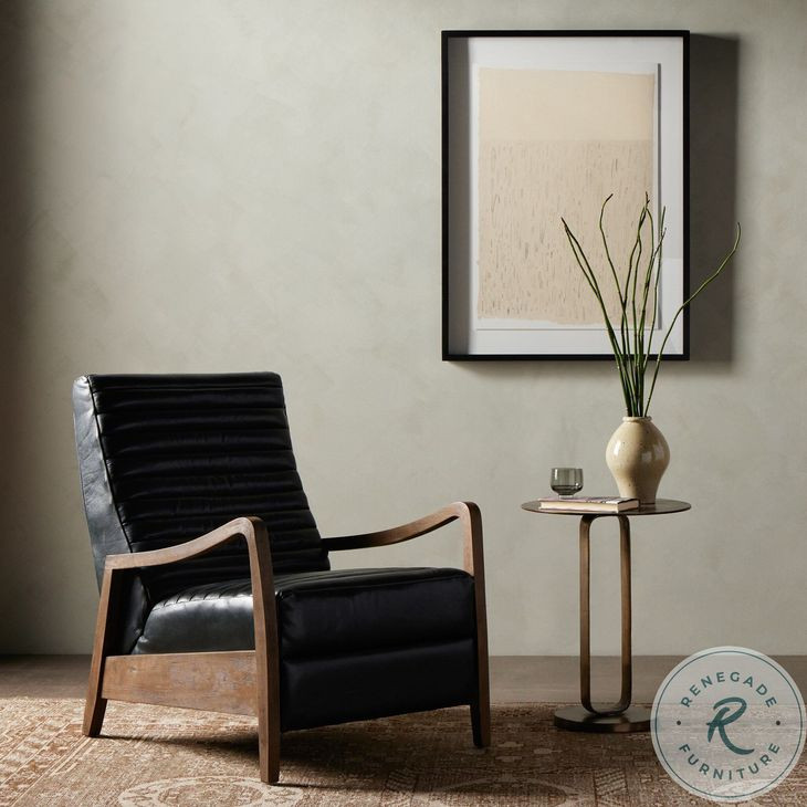 Chance Dakota Black Leather Recliner