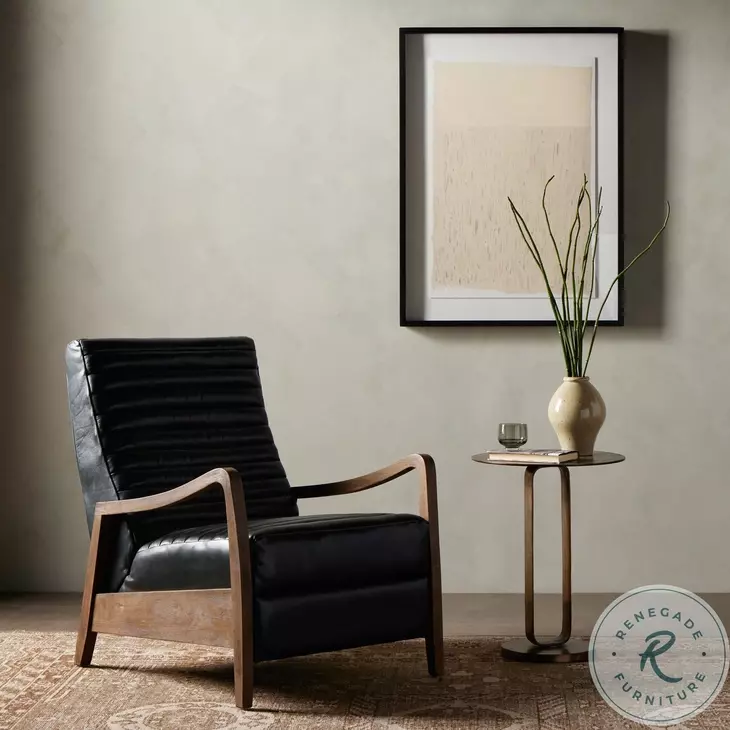 Chance Dakota Black Leather Recliner