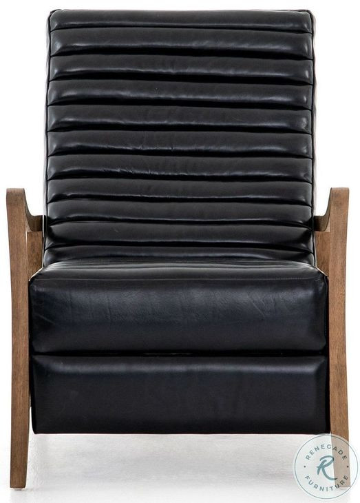 Chance Dakota Black Leather Recliner