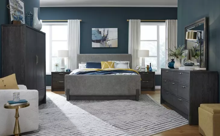 Kinsley Black Heron 2 Drawer Nightstand with USB Charging