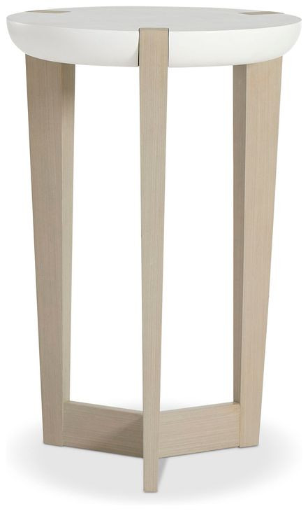 Axiom Linear Grey And White Plaster Round Chairside Table
