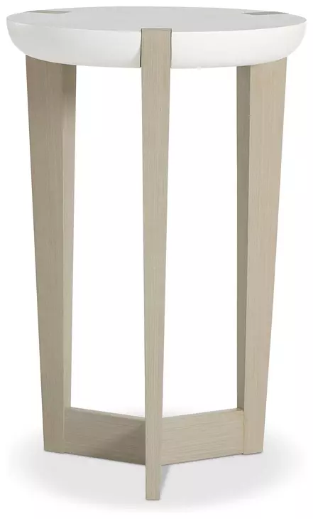 Axiom Linear Grey And White Plaster Round Chairside Table