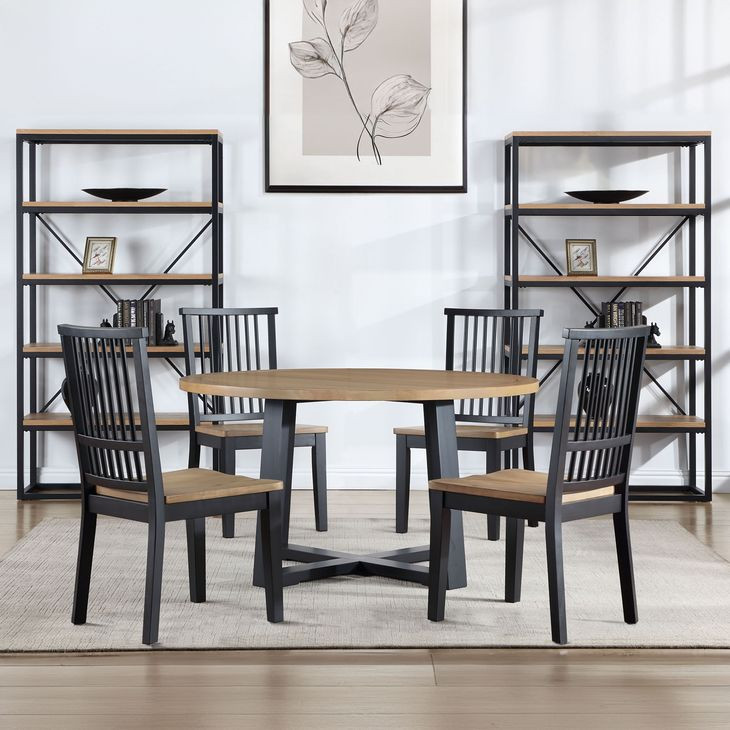 Magnolia Black Round Dining Room Set