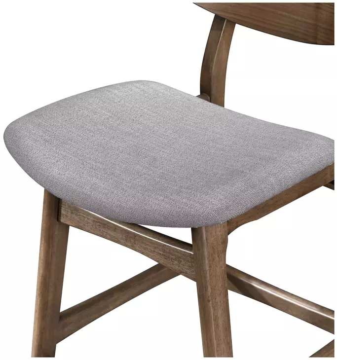 Oscar Walnut and Gray 42" Round Glass Top Counter Height Dining Set with 4 Cushion Chairs