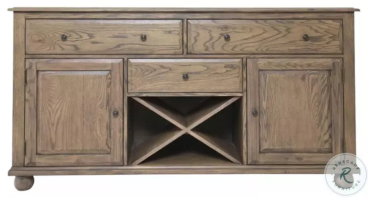 Colonial Oak Weathered Chestnut Trestle Extendable Dining Room Set