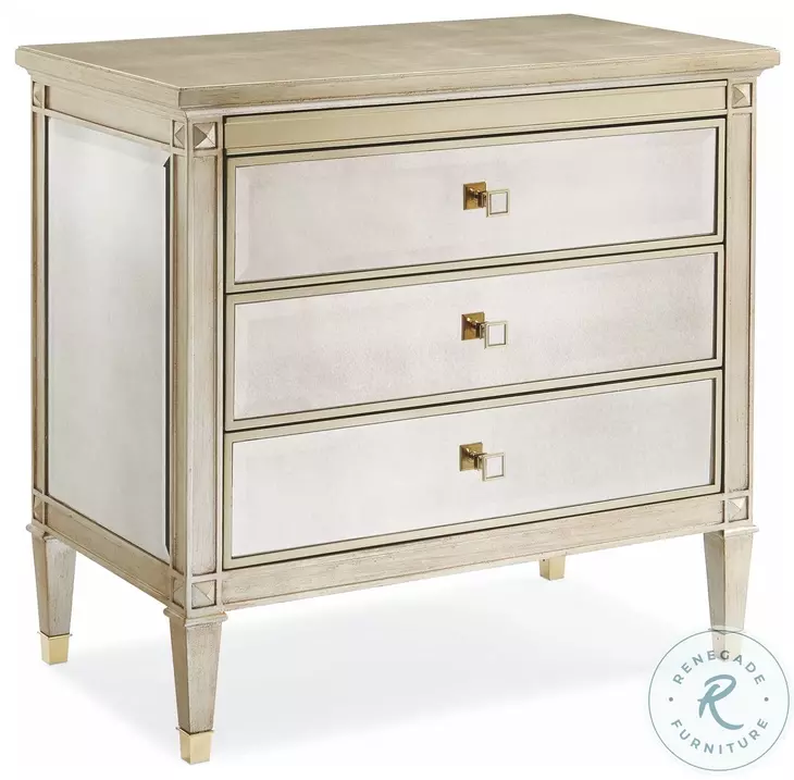 A Classic Beauty Auric And Gold Bullion Paint 3 Drawer Nightstand