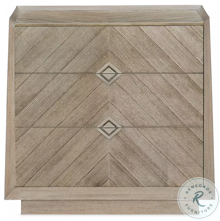 Crossed Purposes Ash Driftwood And Sundance Gold Bedside Chest