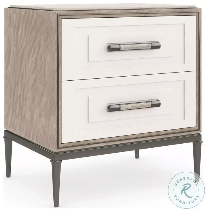 I'M Impressed Mountain Smoke Pearly White And Deep Bronze 25" Nightstand