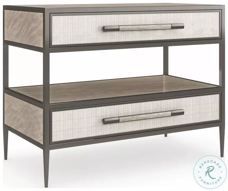 Dual Impressions Mountain Smoke Albino And Deep Bronze 34" Nightstand