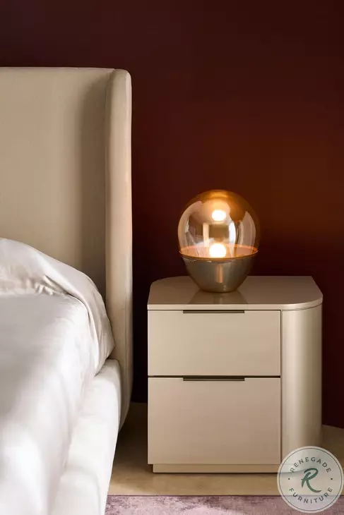 Oblique Soft Silver Paint Gloss Right Nightstand
