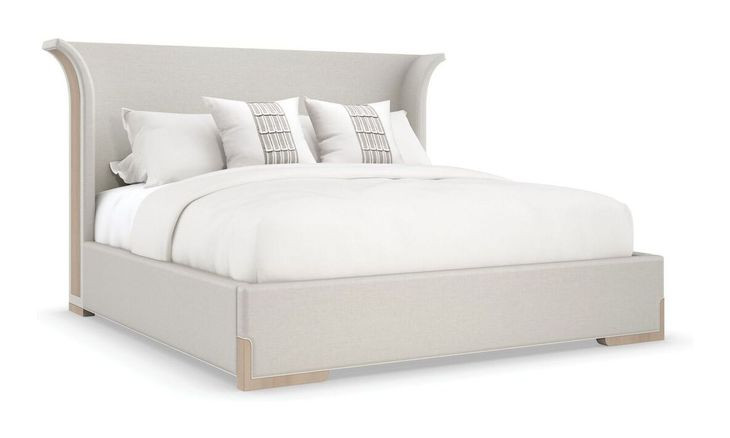 Beauty Sleep Woodland Gray Queen Upholstered Panel Bed