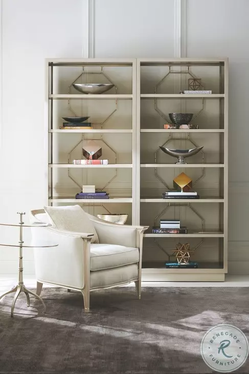 Going Up Soft Silver And Whisper Of Gold Curio Cabinet