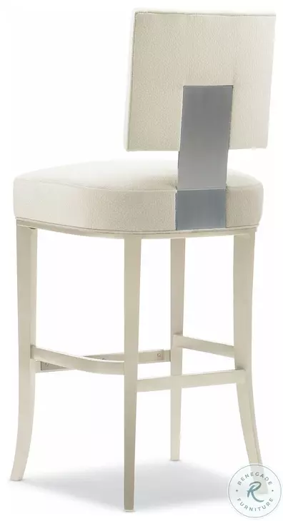 Reserved Seating Soft Silver Paint Bar Stool