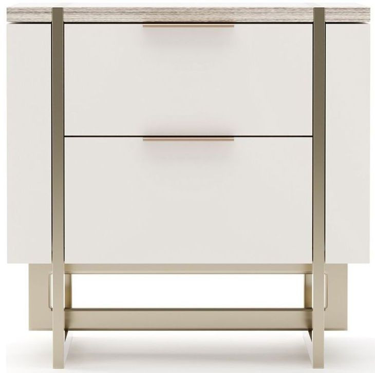 Wish You Were Here Sandstone Almond Milk and Whisper of Gold 2 Drawer Nightstand