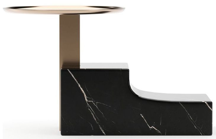 Overlap Nero Marquina and Whisper of Gold Nightstand Base