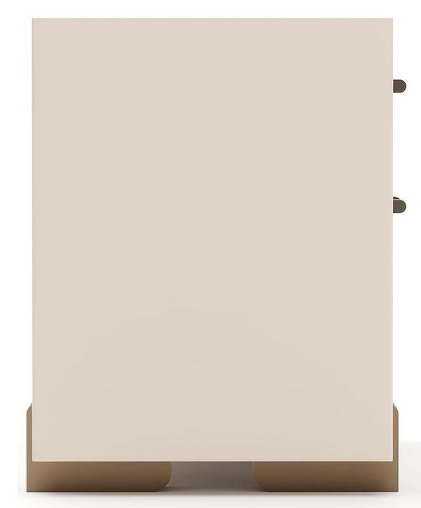 Counter Balance Chocolate Koto and Cloud 2 Drawer Large Nightstand with Glass Top