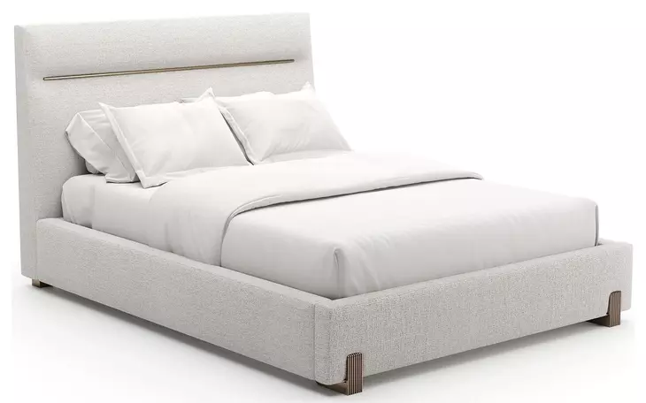 Counter Balance Oatmeal Upholstered Panel Bedroom Set