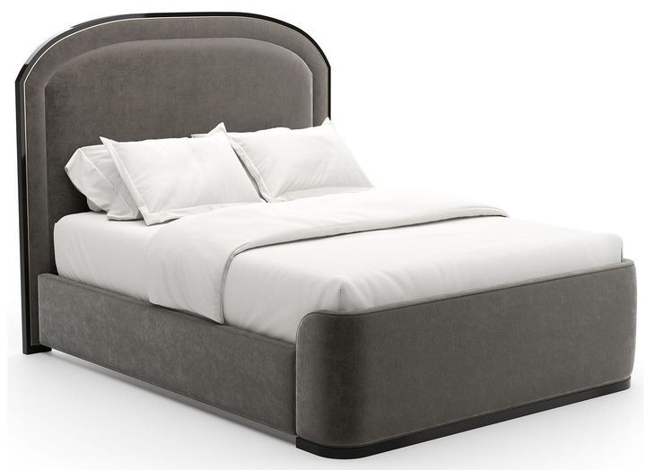 Wanderlust Pewter and Seal Skin Upholstered Queen Panel Bed