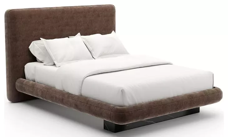 Overlap Dark Taupe Upholstered Queen Panel Bed