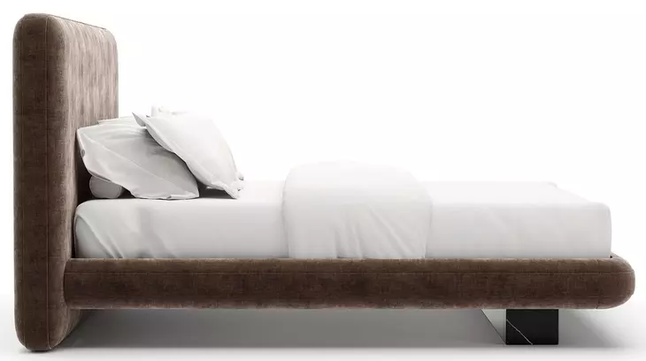 Overlap Dark Taupe Upholstered Queen Panel Bed