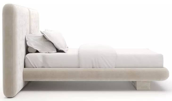 Overlap Ivory Upholstered Queen 2 Panel Bed