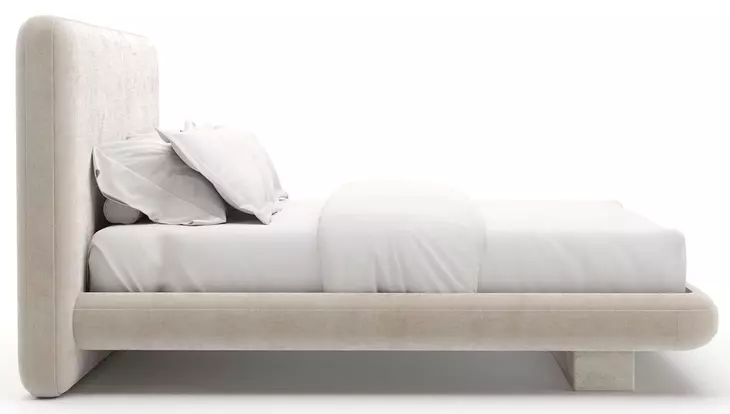 Overlap Ivory Upholstered King Panel Bed