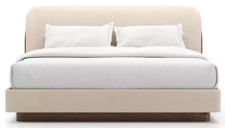Fleur Ivory and Porcini Upholstered King Panel Bed