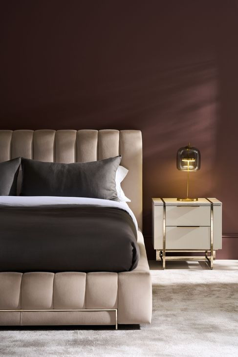 Well Balanced Ecru Velvet Upholstered King Panel Bed