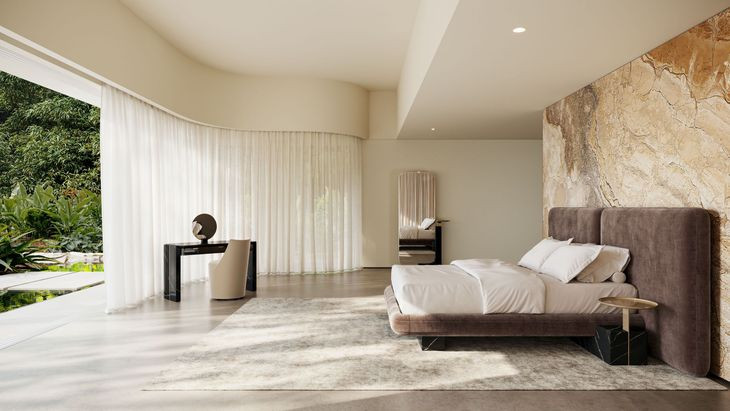 Overlap Nero Marquina and Whisper of Gold Nightstand Base