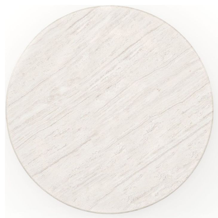 Fleur Porcini and Travertine 60" Round Dining Table