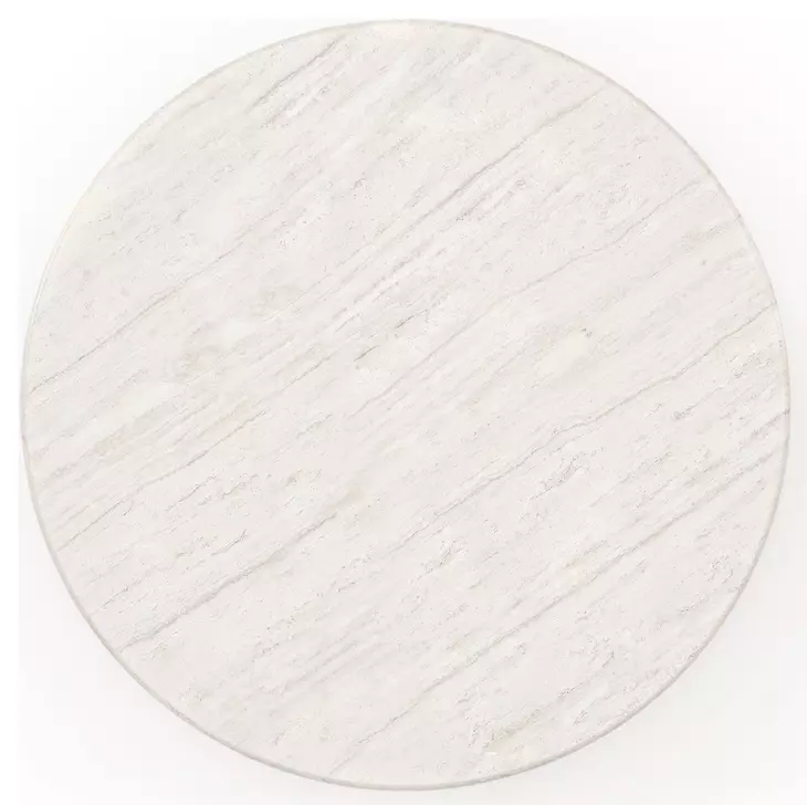 Fleur Porcini and Travertine 60" Round Dining Table