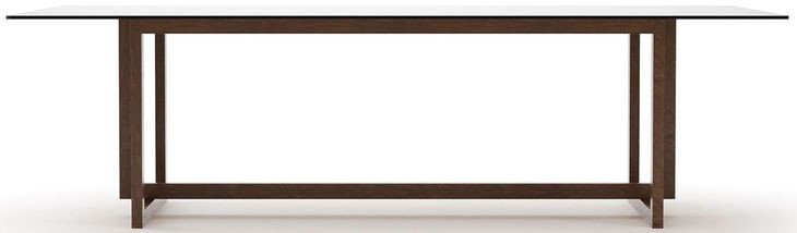 Wish You Were Here New Natural Walnut and Smoked Bronze Glass Top 84" Rectangular Dining Table