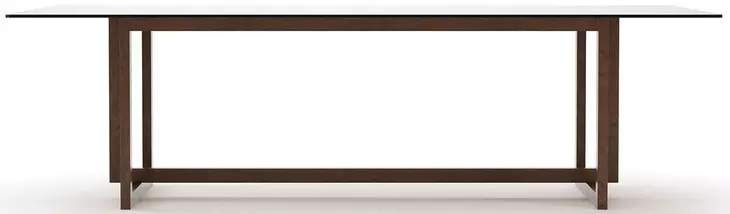 Wish You Were Here New Natural Walnut and Smoked Bronze Glass Top 84" Rectangular Dining Table