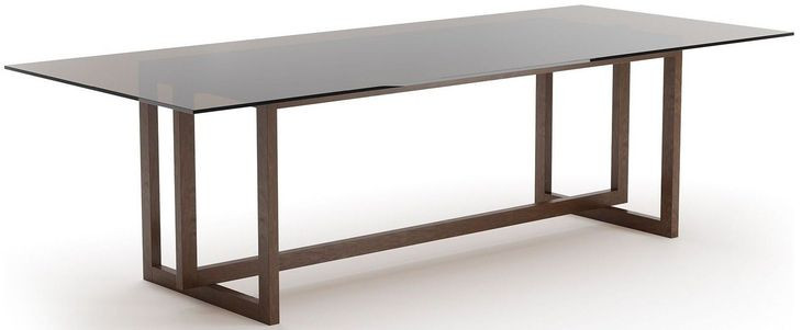 Wish You Were Here New Natural Walnut and Smoked Bronze Glass Top 84" Rectangular Dining Room Set