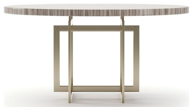 Wish You Were Here Sandstone and Whisper of Gold 60" Round Dining Table