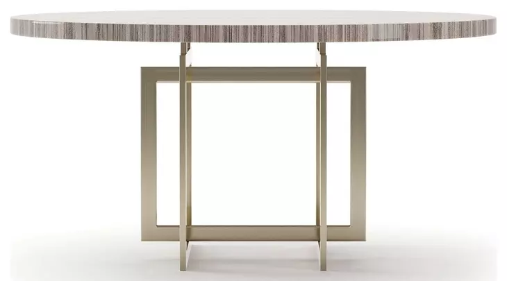 Wish You Were Here Sandstone and Whisper of Gold 60" Round Dining Table