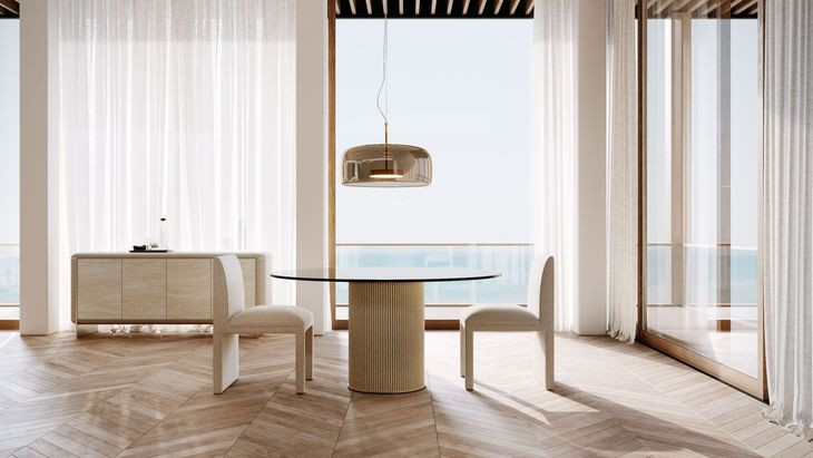 Precipice Oatmeal Upholstered Dining Chair