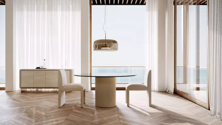 Precipice Oatmeal Upholstered Dining Chair