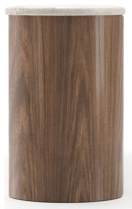 Fleur Porcini and Travertine 4 Door Open Sideboard