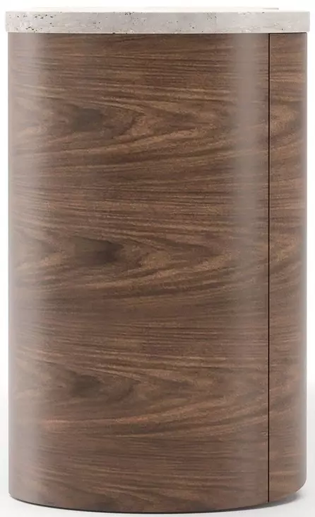 Fleur Porcini and Travertine 4 Door Sideboard