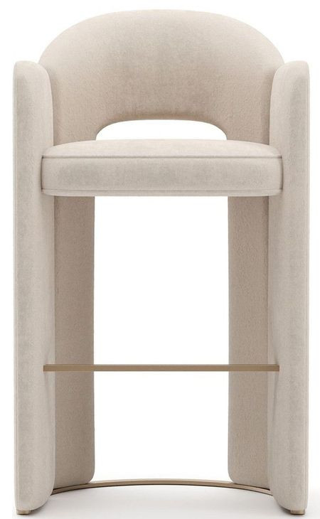 Overlap Ivory Upholstered Barstool