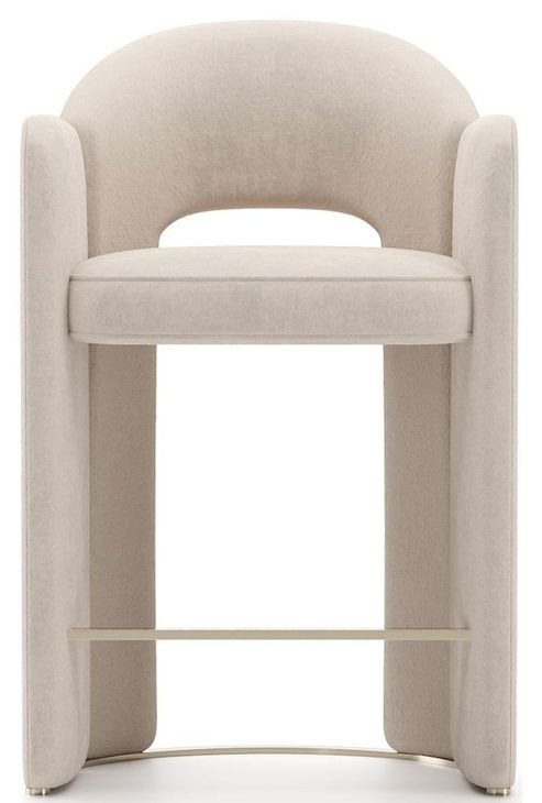 Overlap Ivory Upholstered Counter Height Stool