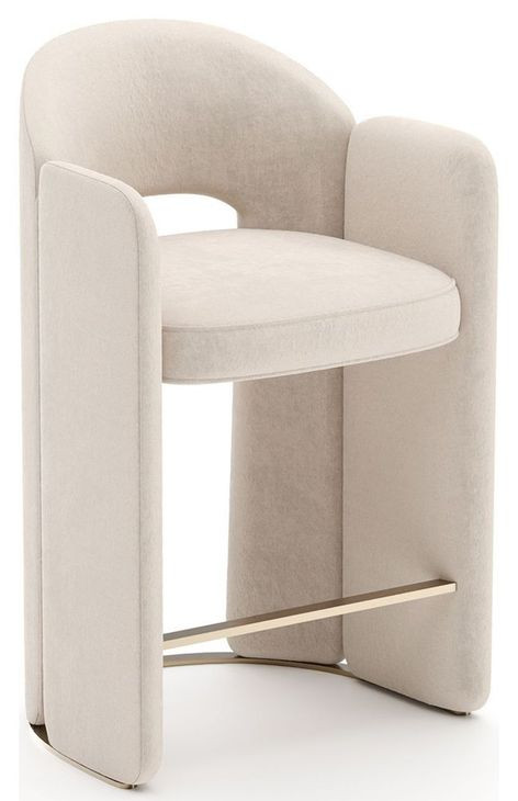 Overlap Ivory Upholstered Counter Height Stool