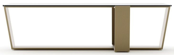 Counter Balance Brushed Gold and Smoked Bronze Glass Top Cocktail Table