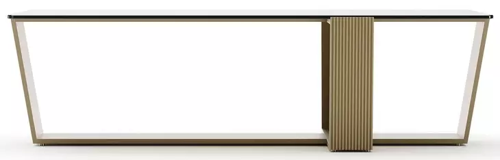Counter Balance Brushed Gold and Smoked Bronze Glass Top Cocktail Table
