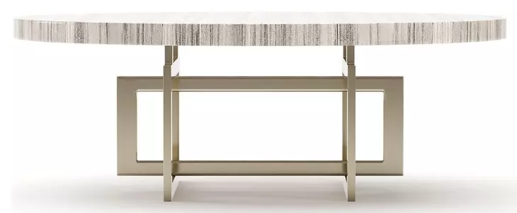 Wish You Were Here Sandstone and Whisper of Gold 48" Round Cocktail Table