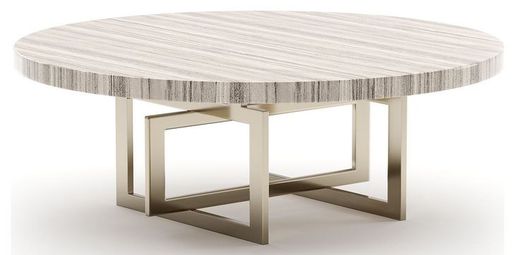 Wish You Were Here Sandstone and Whisper of Gold 48" Round Cocktail Table